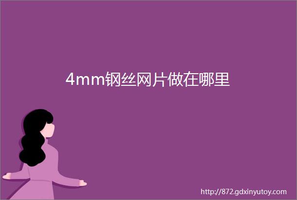 4mm钢丝网片做在哪里